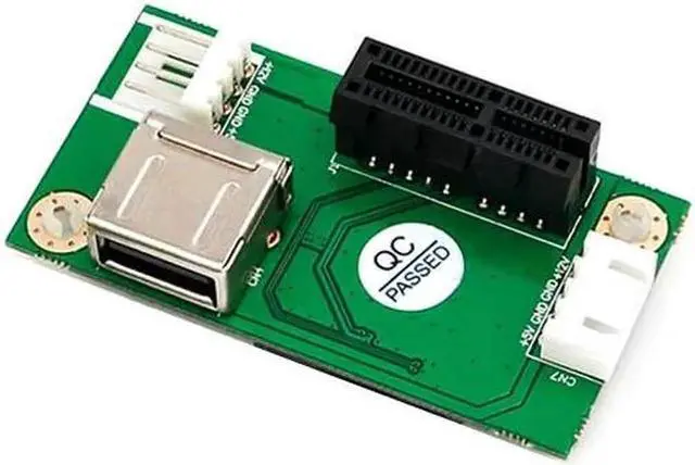 Alt view image 3 of 6 - Add On Cards Mini PCI-E to PCI Express 1X Adapter Riser Extension Cord Mini PCIE to PCIE X1 USB 2.0 Card Riser +FFC Cable