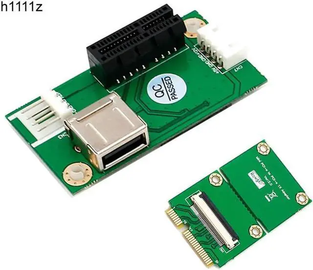 Alt view image 2 of 6 - Add On Cards Mini PCI-E to PCI Express 1X Adapter Riser Extension Cord Mini PCIE to PCIE X1 USB 2.0 Card Riser +FFC Cable