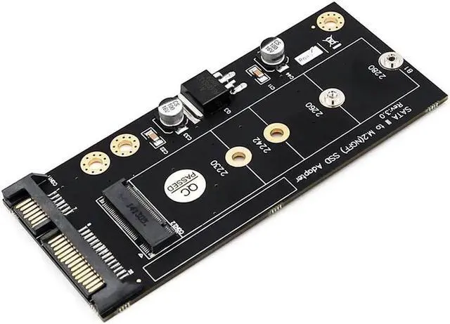 Alt view image 4 of 6 - M2 to SATA Adapter M.2 NGFF SATA SSD Raiser Expansion Card for 2230 2242 2260 2280mm M.2 Solid State Disk with 3.5" Bracket Tray