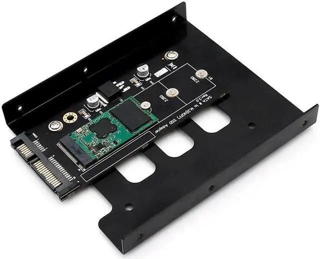 Alt view image 3 of 6 - M2 to SATA Adapter M.2 NGFF SATA SSD Raiser Expansion Card for 2230 2242 2260 2280mm M.2 Solid State Disk with 3.5" Bracket Tray