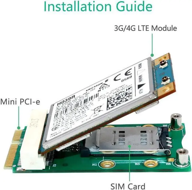 Alt view image 2 of 6 - Mini PCI Express Adapter Mini PCI-E Riser Card MINI PCIE to MINI PCI E Expansion Card SIM Card Slot for 3G/4G WWAN LTE GPS Cards