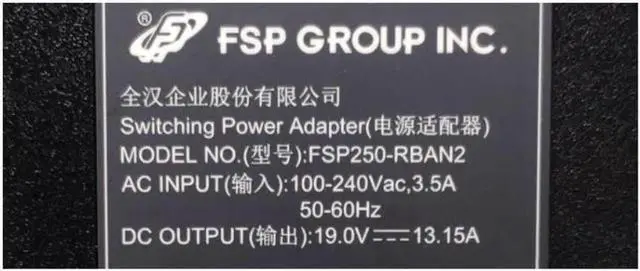 Alt view image 2 of 2 - 19V 13.15A 250W 5.5x2.5mm FSP FSP250-RBAN2 Switching Power Adapter For Laptop Power Supply Charger