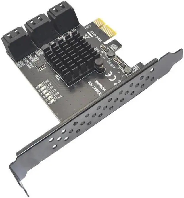 Alt view image 2 of 6 - PCIE to SATA Card 6 Ports SATA 3 PCI Express Expansion Card PCI-E/PCIE SATA Controller Multiplier for SSD Synology ASM1166 Chips