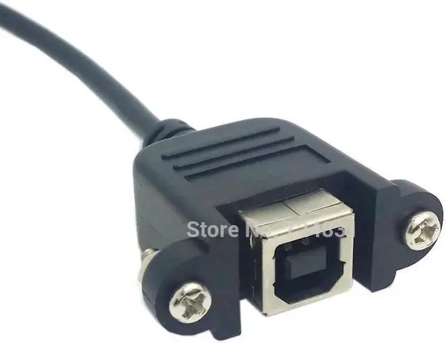 Alt view image 3 of 4 - USB 2.0 B Type Male to Female Printer Scanner Hard Disk Extension Cable with Screws for Panel Mount 50cm