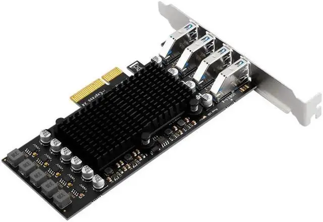 Alt view image 6 of 6 - PCIE USB Card 4 Port USB Multiplier Hub PCI E 4X Express to USB 3.2 Gen2 10G USB3.2 GEN 2 Expansion Card ASM3142 Chip for PC