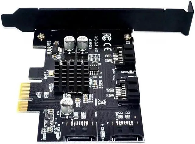Alt view image 3 of 6 - 4 Ports SATA 6G PCI Express Controller Card PCI-e To SATA III 3.0 Converter Support Low Profile Bracket SATA3 W/ 88SE9215 chip