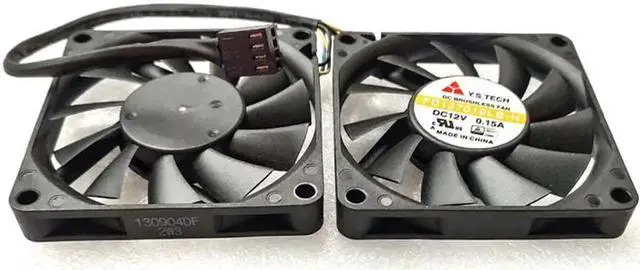 Alt view image 3 of 4 - 2pcs/set 7010 7CM Cooling Fan 4-Wire Thin Ball FD127010LB 12V 0.15A Dual Fans