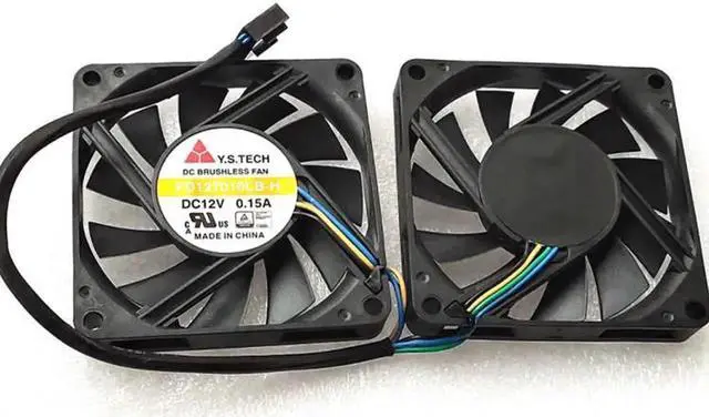 Main image of 2pcs/set 7010 7CM Cooling Fan 4-Wire Thin Ball FD127010LB 12V 0.15A Dual Fans