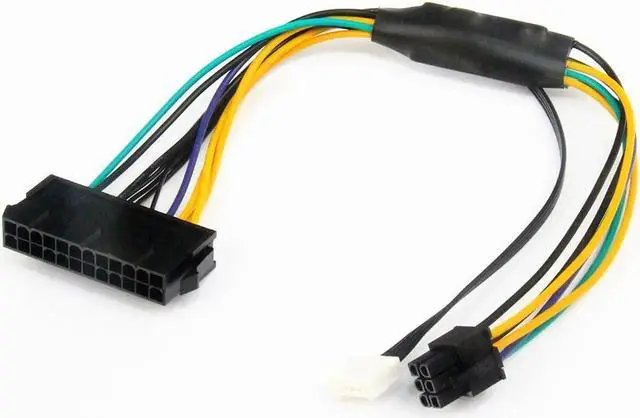Alt view image 3 of 6 - ATX 24pin to Motherboard 2-port 6pin Adapter Power Supply Cable Cord for HP Z220 Z230 SFF Mainboard Server Workstation 30cm Cord