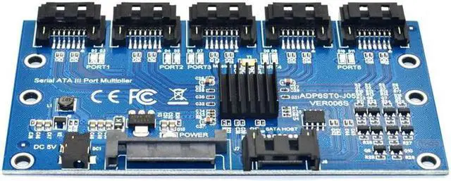 Alt view image 4 of 6 - 1 to 5 SATA3.0 Port Multiplier Card Adapter SATA3.0 6Gbps SSD HDD Covnerter Riser Card for Motherboard Support PM Expansion Card