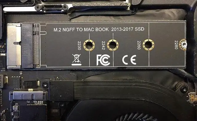 Alt view image 2 of 6 - M.2 NVME SSD Convert Adapter Card for MacBook Air Pro Retina 2013-2017 NVME/AHCI SSD Upgraded Kit For A1465 A1466 A1398 A1502 M2