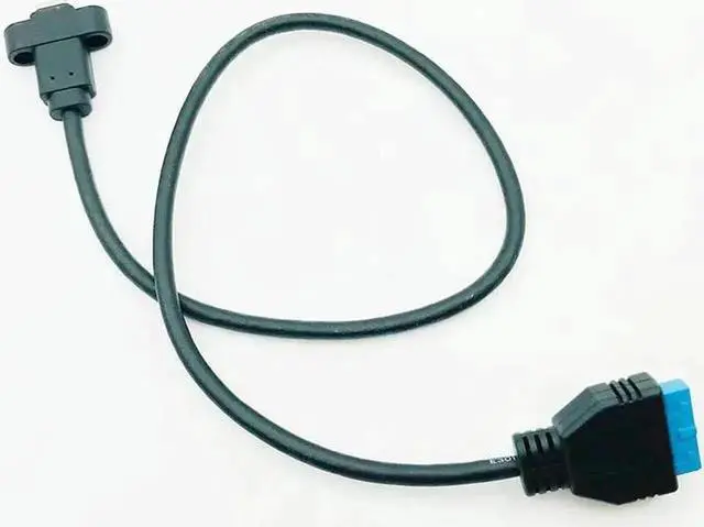 Alt view image 5 of 6 - Connectors USB3.0 20/19Pin to Type-C Single Port USB 3.1 Type C USB-C Female to USB 3.0 Motherboard 19pin Header Cable 50cm