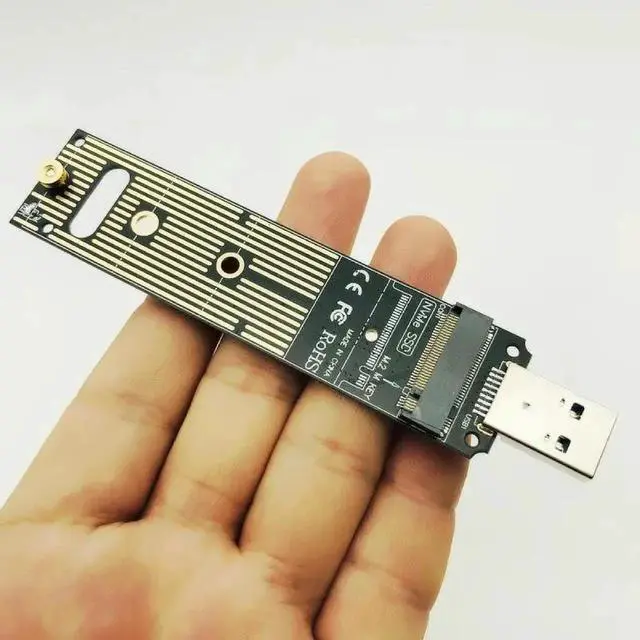 Alt view image 2 of 6 - Portable High Performance NVME to USB Adapter M.2 SSD to Type-A Card USB 3.1 Gen 2 Bridge Chip to M2 SSD Key M for Windows XP/7/