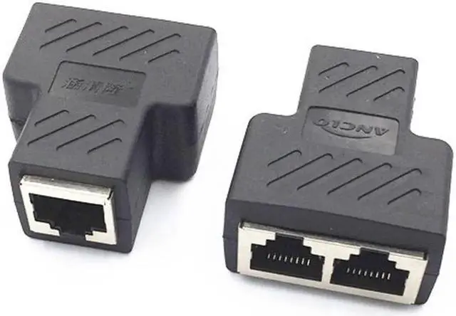 Main image of 2PCS RJ45 Connector RJ45 Splitter 8P8C Network Adapter Extender Connector Suitable for Cat5E Cat6 Cat7 Ethernet Router Function