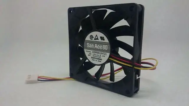 Alt view image 3 of 3 - For Sanyo 109p0812h721 For Sanyo 8015 dc12v 0.2A 3-p Axial Cooling Fan