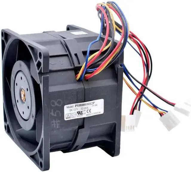 Alt view image 2 of 4 - PIH080M12P 80mm fan 80x80x56mm DC12V 12.00A 4 wires 4pin Ultra-high-speed and high-pressure cooling fan for server chassis