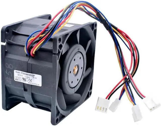 Main image of PIH080M12P 80mm fan 80x80x56mm DC12V 12.00A 4 wires 4pin Ultra-high-speed and high-pressure cooling fan for server chassis