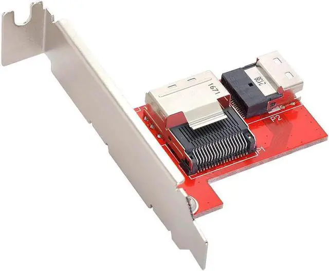 Main image of SFF-8654 Slimline SAS PCI-Express 4.0 to Mini SAS SFF-8087 PCBA Female Adapter With Bracket