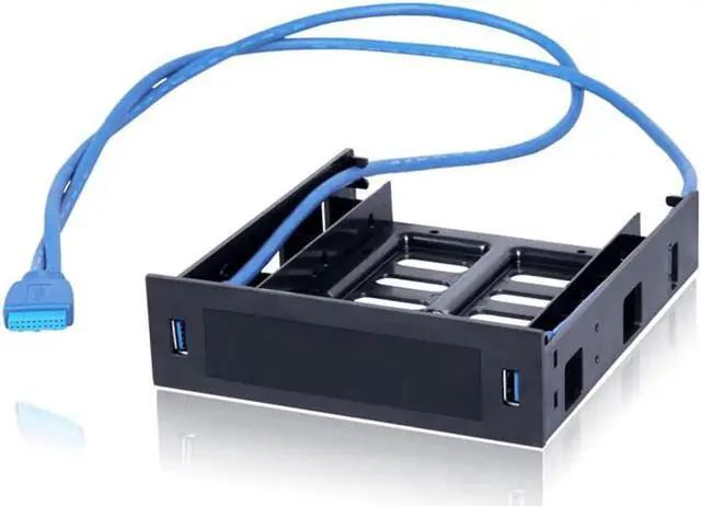 Alt view image 3 of 3 - 2 X USB 3.0 Front Panel with 3.5Inch Device/HDD or 2.5Inch SSD/HDD to 5.25 Floppy to Optical Drive Bay Tray Bracket