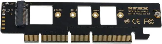 Alt view image 4 of 5 - M.2 M-key NVME AHCI NGFF SSD to PCI-E 3.0 16x 4x Adapter for 110mm 80mm SSD