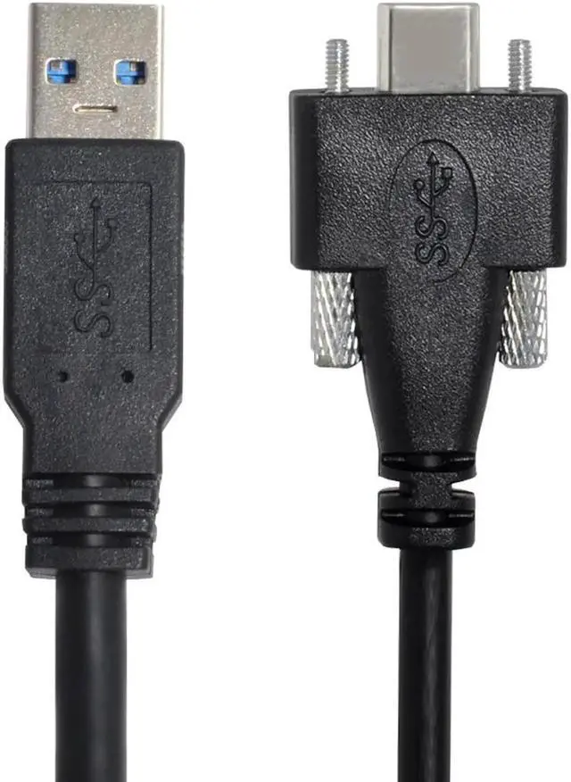 Alt view image 3 of 3 - 5 Meters USB 3.1 Type-C Dual Screws Locking to Standard USB3.0 Data Cable