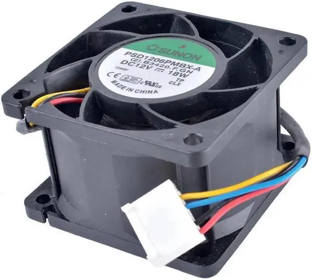 Alt view image 3 of 4 - PSD1206PMBX-A 6cm 60mm fan 6038 12V 18W Double ball bearing large air volume server cooling fan
