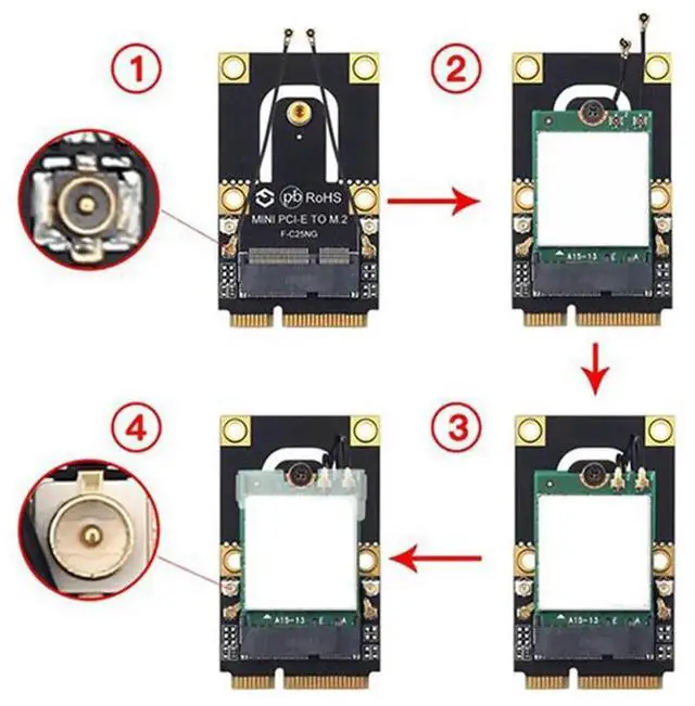 Alt view image 3 of 4 - M.2 NGFF to Mini PCI-E Adapter for M.2 Wifi Bluetooth Wireless Wlan Card AX200 9260 8265 8260 for Laptop