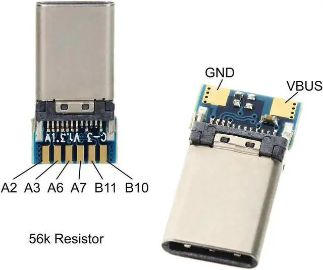 Main image of DIY 24pin USB 3.1 Type C USB-C Male Plug Connector SMT type with PC Board