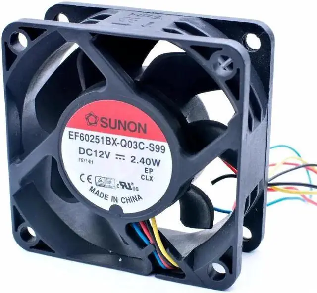 Alt view image 3 of 4 - EF60251BX-Q03C-S99 6cm 6025 60x60x25mm 60mm fan DC12V 2.40W 4 lines pwm computer case CPU cooling fan