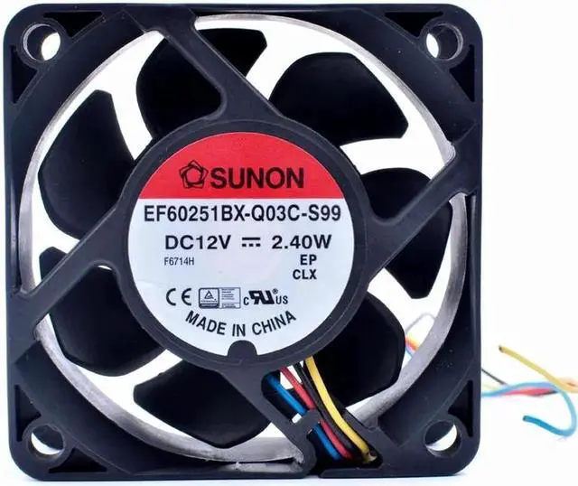 Alt view image 2 of 4 - EF60251BX-Q03C-S99 6cm 6025 60x60x25mm 60mm fan DC12V 2.40W 4 lines pwm computer case CPU cooling fan