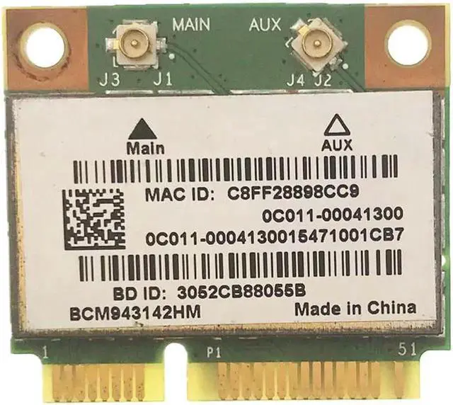 Main image of For Broadcom BCM943142HM 43142HM 802.11 b/g/n Wifi + Fit for Bluetooth 4.0 Half Mini PCIe Wireless Card