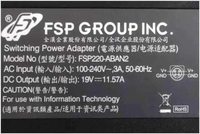 Alt view image 2 of 2 - FSP 19V 11.57A 220W FSP220-ABAN2 FSP220-ABAN1 Power Supply AC Adapter For PAR EVERSERV 7700 POS SYSTEM Laptop Charger