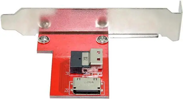Alt view image 3 of 5 - Slimline SAS SFF-8654 PCI-Express 4.0 to Oculink SFF-8611 SFF-8612 PCBA Female Adapter With Bracket