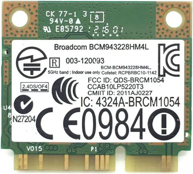 Alt view image 6 of 6 - Dual Band 300Mbps BCM943228HMB 4.0 802.11a/b/g/n Wifi Wireless Card Half Mini PCI-E Notebook Wlan 2.4Ghz 5Ghz Adapter