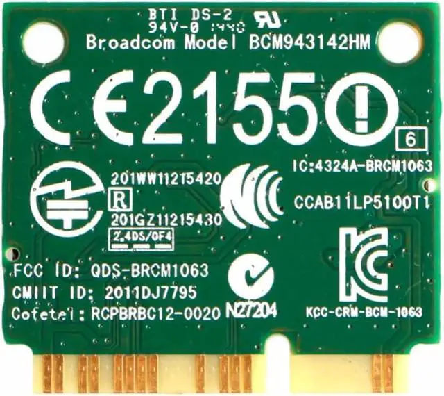 Alt view image 4 of 4 - DW1704 R4GW0 BCM943142HM Wireless WiFi 300Mbps Bluetooth 4.0 MiniPCI-E Card