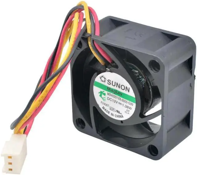 Alt view image 2 of 4 - MB40201VX-0000-G99 4cm 40mm fan 40x40x20mm DC12V 1.38W 3pin Cooling fan for 1U power supply