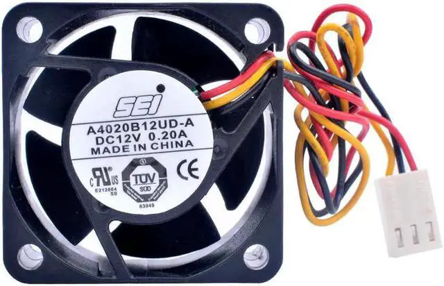 Alt view image 3 of 4 - A4020B12UD-A 4cm 4020 40mm fan 40x40x20mm DC12V 0.20A 3 lines Speed monitoring Suitable for CPU/router switch cooling fan