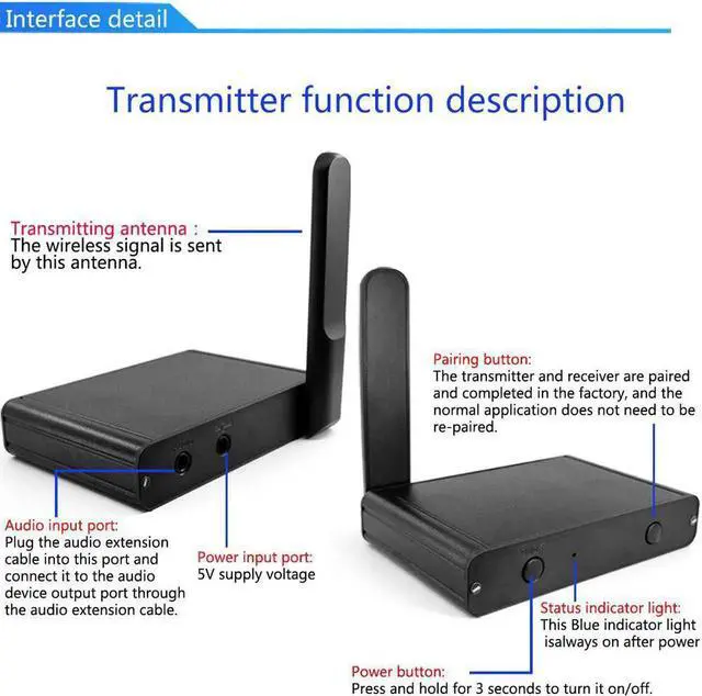 Alt view image 2 of 5 - Hifi Digital Wireless Audio Adapter Music Sound Wireless Transmitter Receiver Transceiver With 3.5mm Audio Cable For Ipad