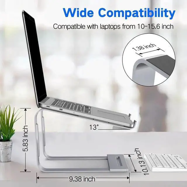 Alt view image 4 of 7 - Laptop Stand for Desk Metal Laptop Riser Holder Removable Notebook Stand Ventilated Cooling Computer Riser Compatible with 10-15.6 Laptops