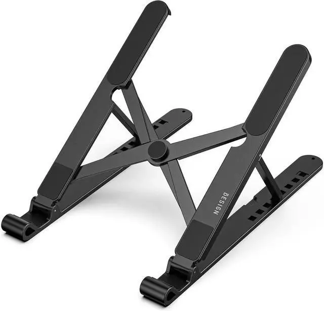 Alt view image 4 of 7 - LS01 Pro Ergonomic Laptop Stand Plastic Laptop Riser Portable and Adjustable Notebook Computer Holder Compatible with 10-15.6 Laptops (Black)