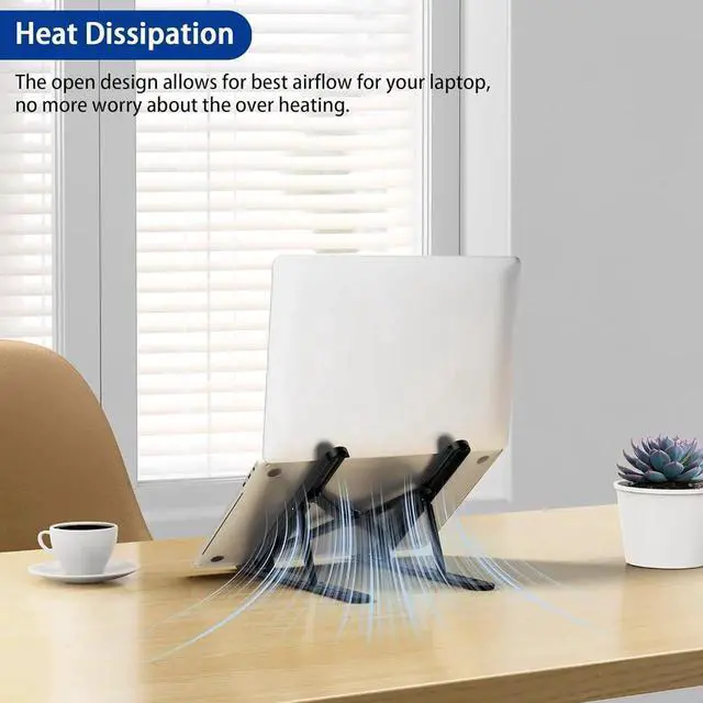 Alt view image 2 of 7 - LS01 Pro Ergonomic Laptop Stand Plastic Laptop Riser Portable and Adjustable Notebook Computer Holder Compatible with 10-15.6 Laptops (Black)