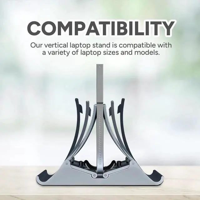 Alt view image 3 of 7 - Vertical Laptop Stand - Automatic Adjustable Multi-Device Organizer With Non-Slip Silicone Pad - Ideal Home & Office Stand for Men & Women - Desk Dock