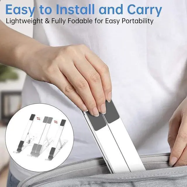Alt view image 5 of 7 - Adjustable Laptop Stand for Desk Aluminium Alloy Laptop Riser with 6-Angle Adjustment Foldable Computer Holder for 10-16 LaptopsSilver