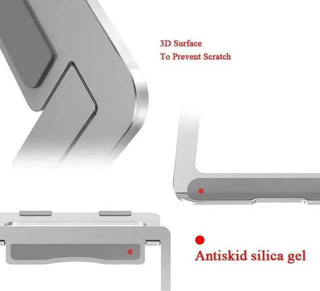 Alt view image 4 of 7 - Laptop Stand Aluminum Portable Foldable Laptop Support Stand Holder Desk Table Mobile Phone Stand for iPad MacBook Pro Air Notebook