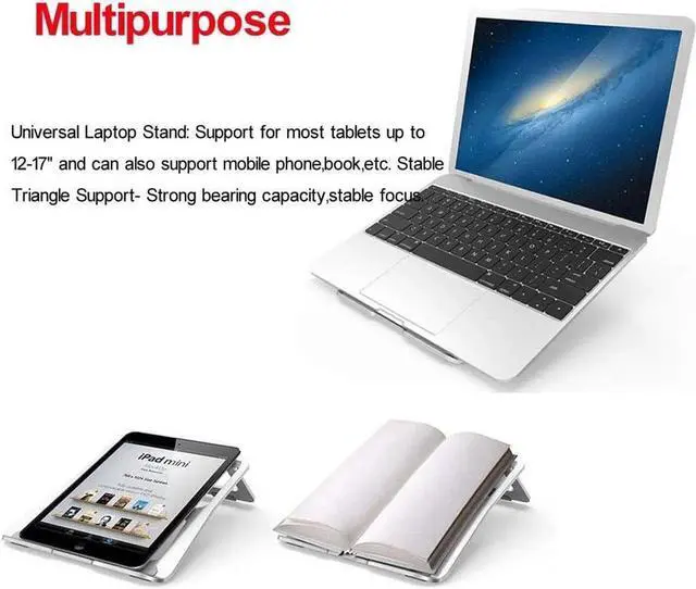 Alt view image 6 of 7 - Laptop Stand Aluminum Portable Foldable Laptop Support Stand Holder Desk Table Mobile Phone Stand for iPad MacBook Pro Air Notebook