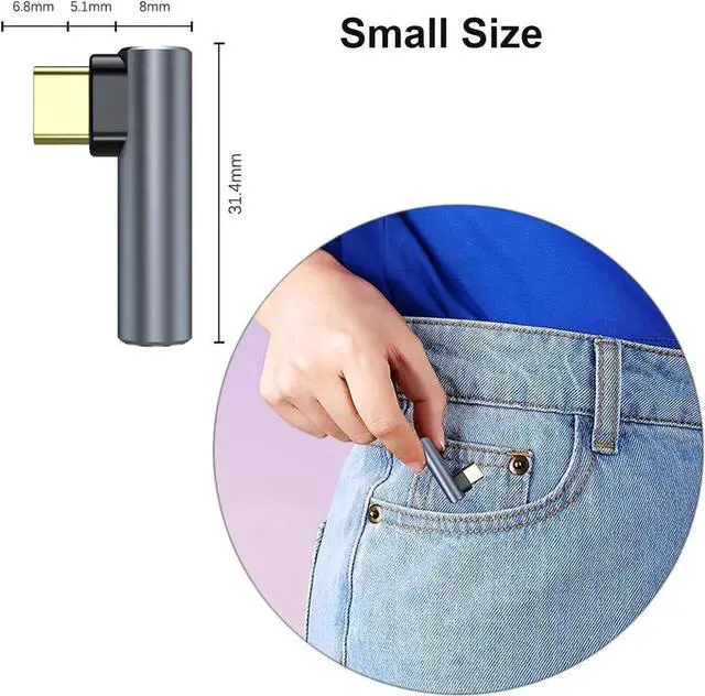 Alt view image 2 of 6 - USB-C to 3.5 mm Headphone Jack Adapter Right Angle Type USB C to Headphone Jack Dongle Aux Adapter Compatible with Samsung Galaxy S23 S23+ S23 Ultra S22 S21 S20 iPad Pro MacBook Oneplus -Grey