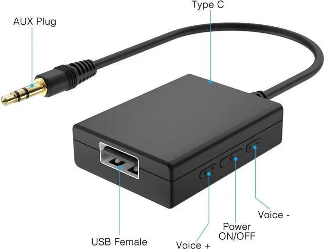 Alt view image 2 of 7 - USB to Aux Audio Adapter 3.5mm Male to USB Female Adapter for Playing Music with USB Drive in Your Car