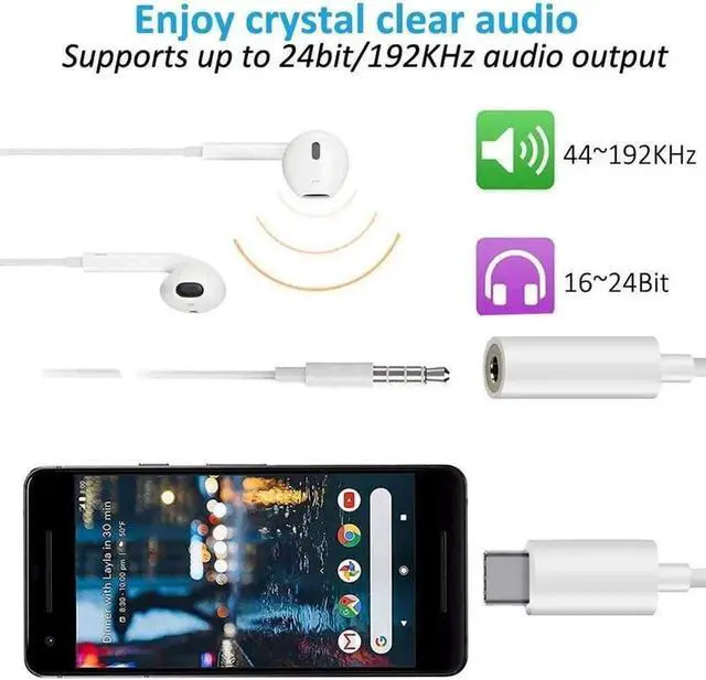 Alt view image 7 of 7 - Samsung Galaxy S23 Headphone Adapter USB C to AUX Mic Jack with PD 60W Fast Charging for Stereo Earphones Compatible with Samsung Galaxy S23 S22 S21 S21+ Google Pixel 6 5 4 3 XL
