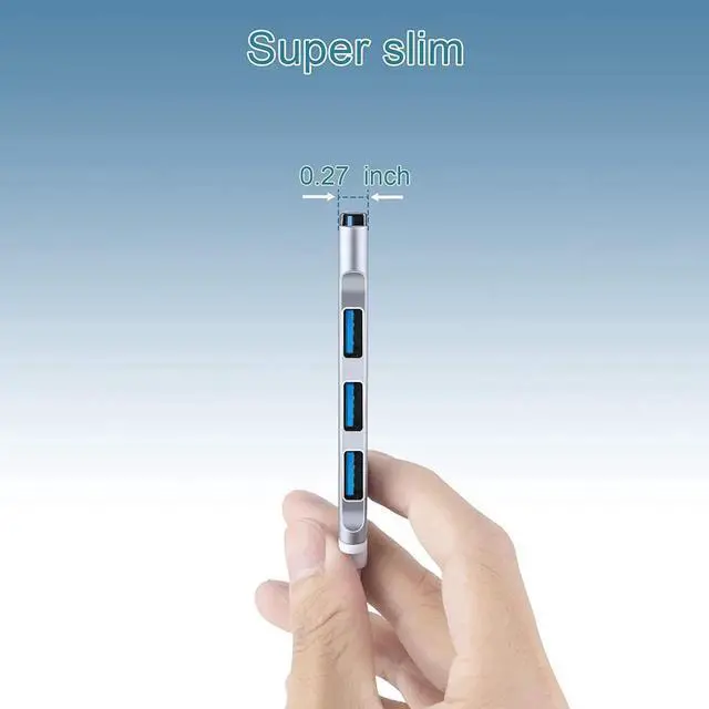 Alt view image 4 of 7 - USB Hub Port Splitter: USB Port Expander - USB 3.0 Hub USB Dongle Multiport for Laptop PC HP (4-Port)