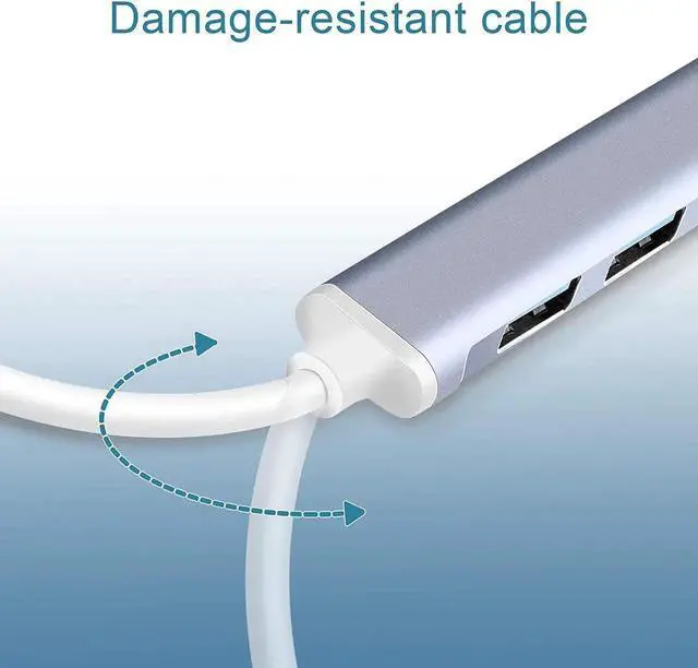 Alt view image 2 of 7 - USB Hub Port Splitter: USB Port Expander - USB 3.0 Hub USB Dongle Multiport for Laptop PC HP (4-Port)